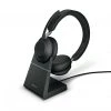 Jabra Headset Evolve2 65 Duo UC Schwarz, USB-C, Inkl. Ladestation - Telefon Headsets