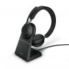 Jabra Headset Evolve2 65 Duo UC Schwarz, USB-A, Inkl. Ladestation - Telefon Headsets