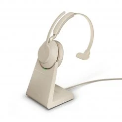 Jabra Headset Evolve2 65 Mono UC Beige, USB-C, Inkl. Ladestation - Telefon Headsets