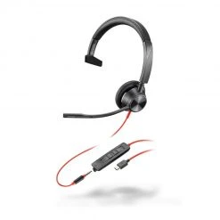 Poly Headset Blackwire 3315 MS USB-C, Klinke, Schwarz - Telefon Headsets